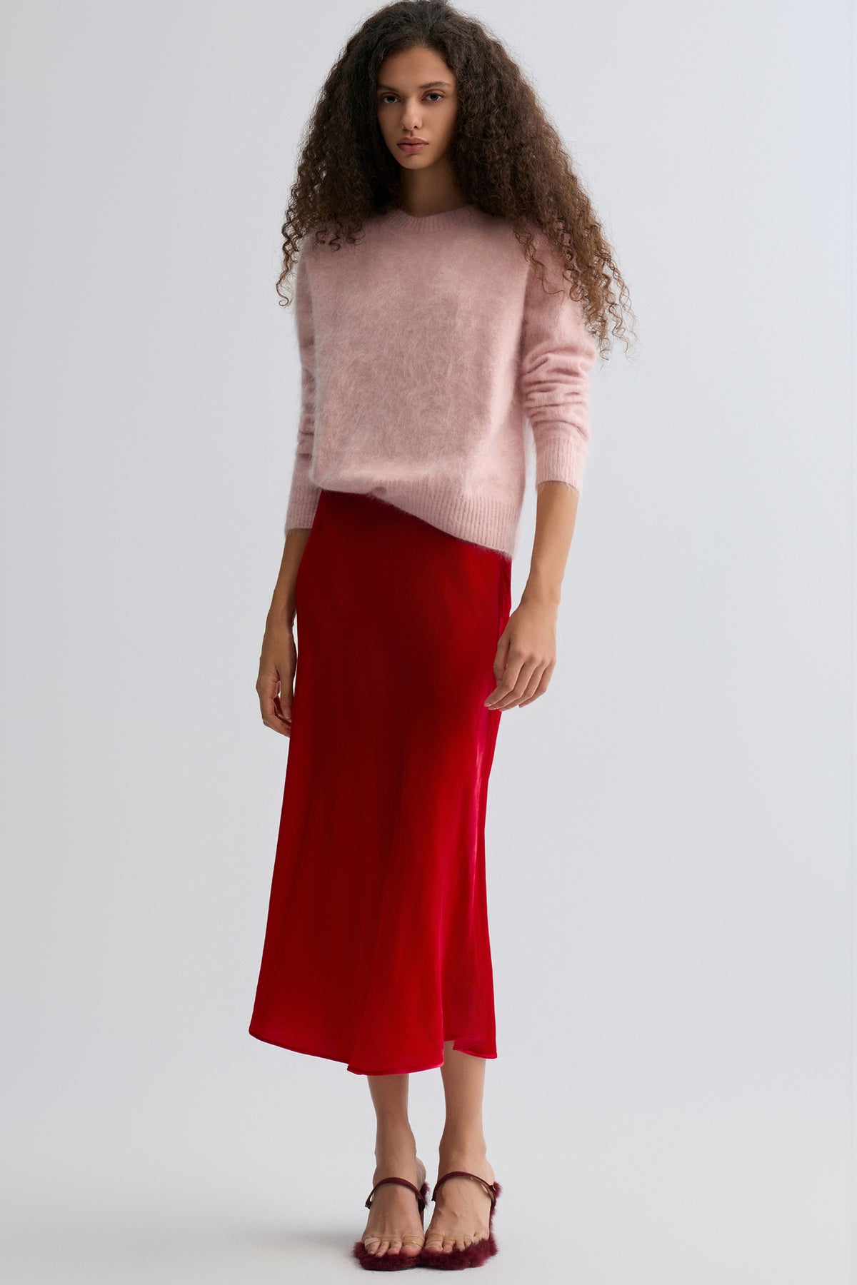Velvet Mermaid Skirt Crimson