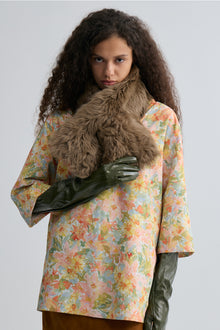 Verve Toscana Shearling Scarf Taupe