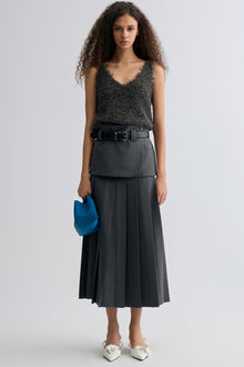 Fringe Metallic Tank Anthracite Grey